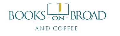 Books on Broad and Coffee Logo in blue text.